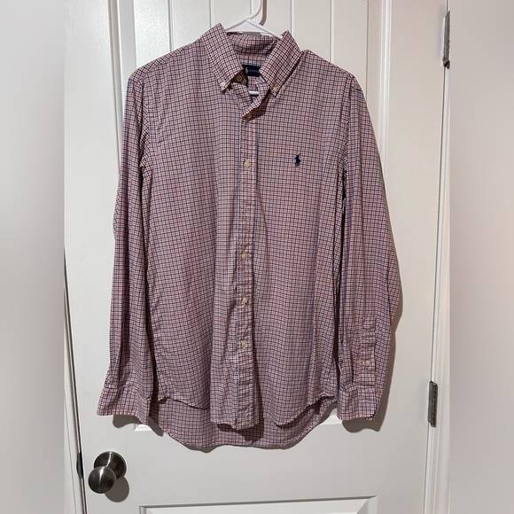 Ralph Lauren Red and Blue Casual Button Down Shirt - Picture 1 of 3
